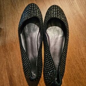 Giuseppe Zanotti Black Studded Ballet Flats